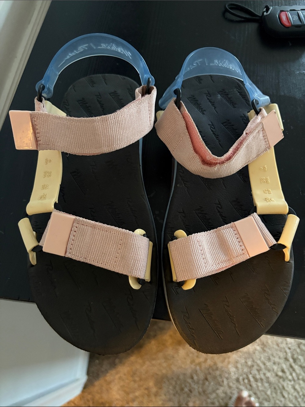 Melissa Pink Strap Sandals with Black Footbed